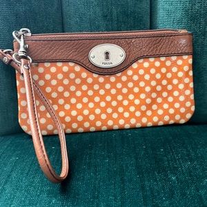 Polka dot Fossil Clutch